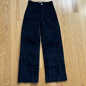 Everlane navy corduroy wide legged pants